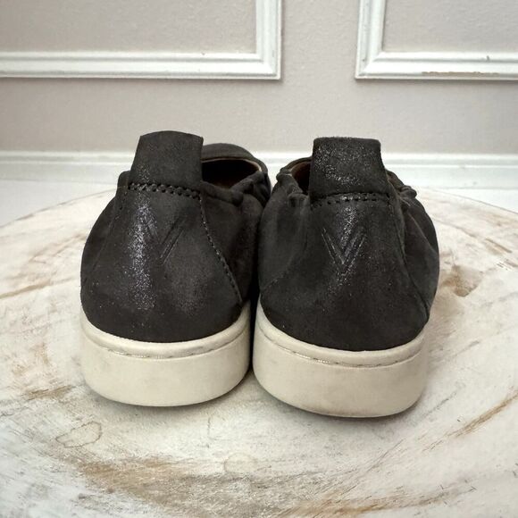 Vionic Uptown Ballet Loafer Elastic Topline Leather Polluted Silver Women's 6 - Picture 6 of 8